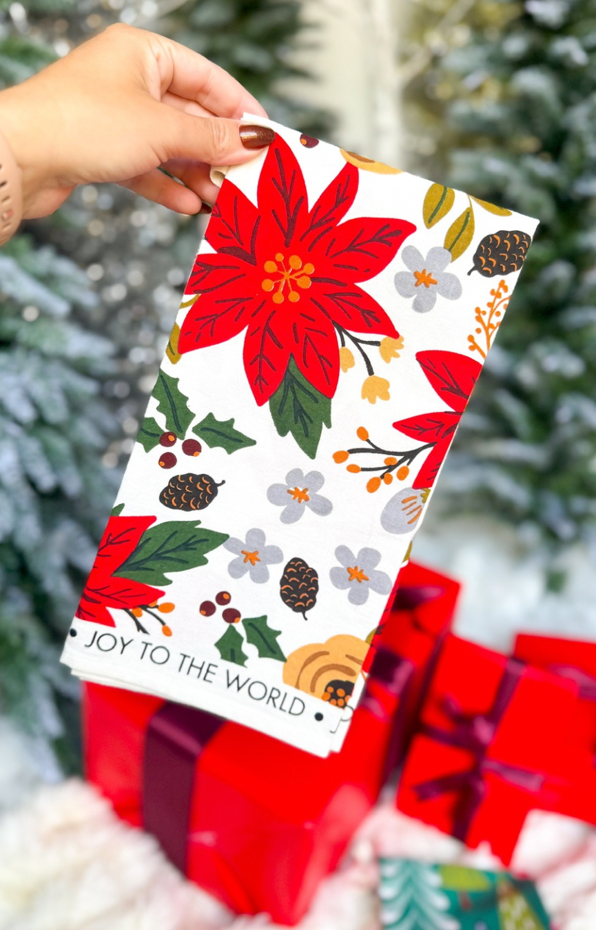 Poinsettia Tea Towel