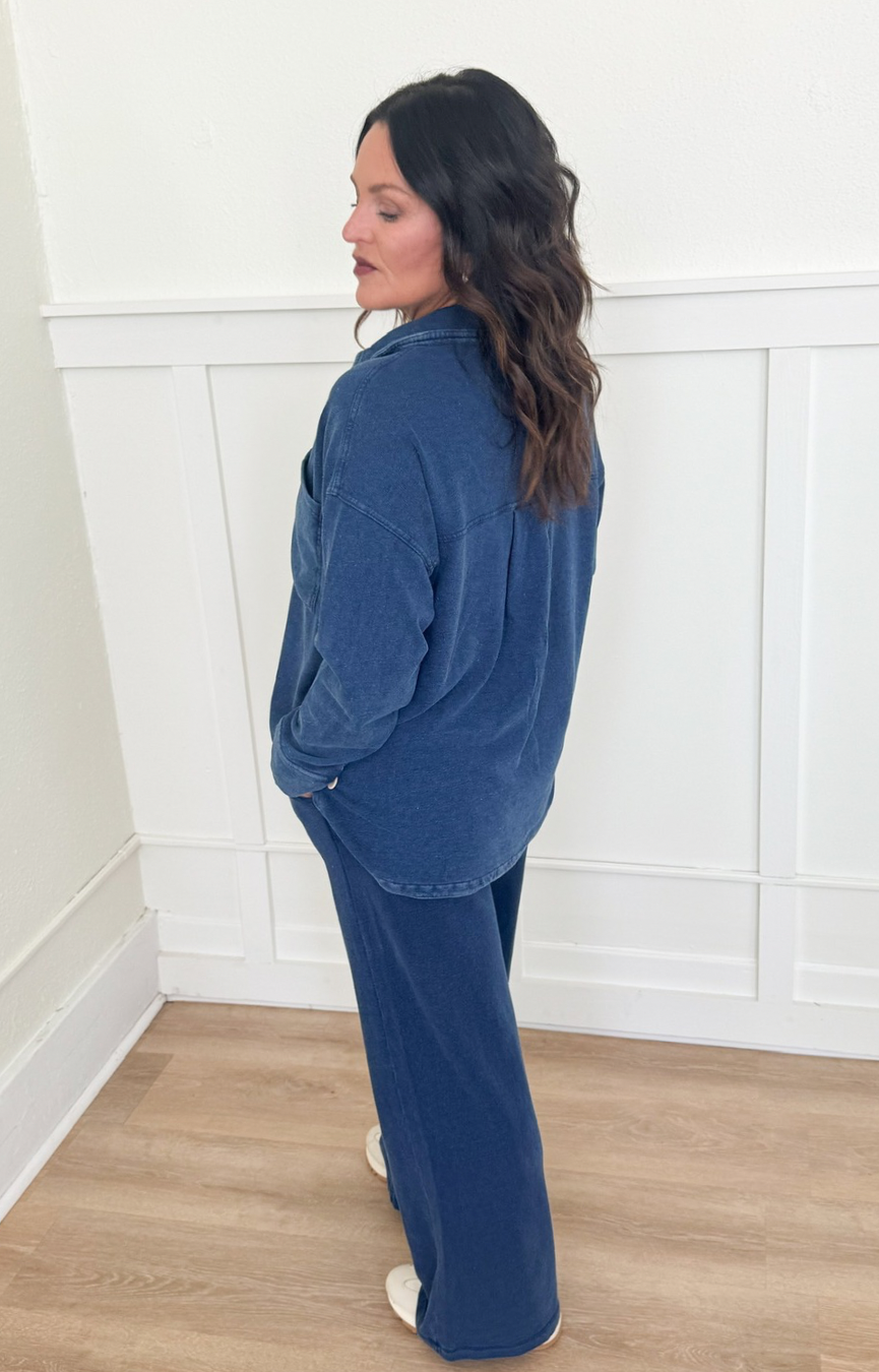 All Day Knit Denim Jacket- Indigo