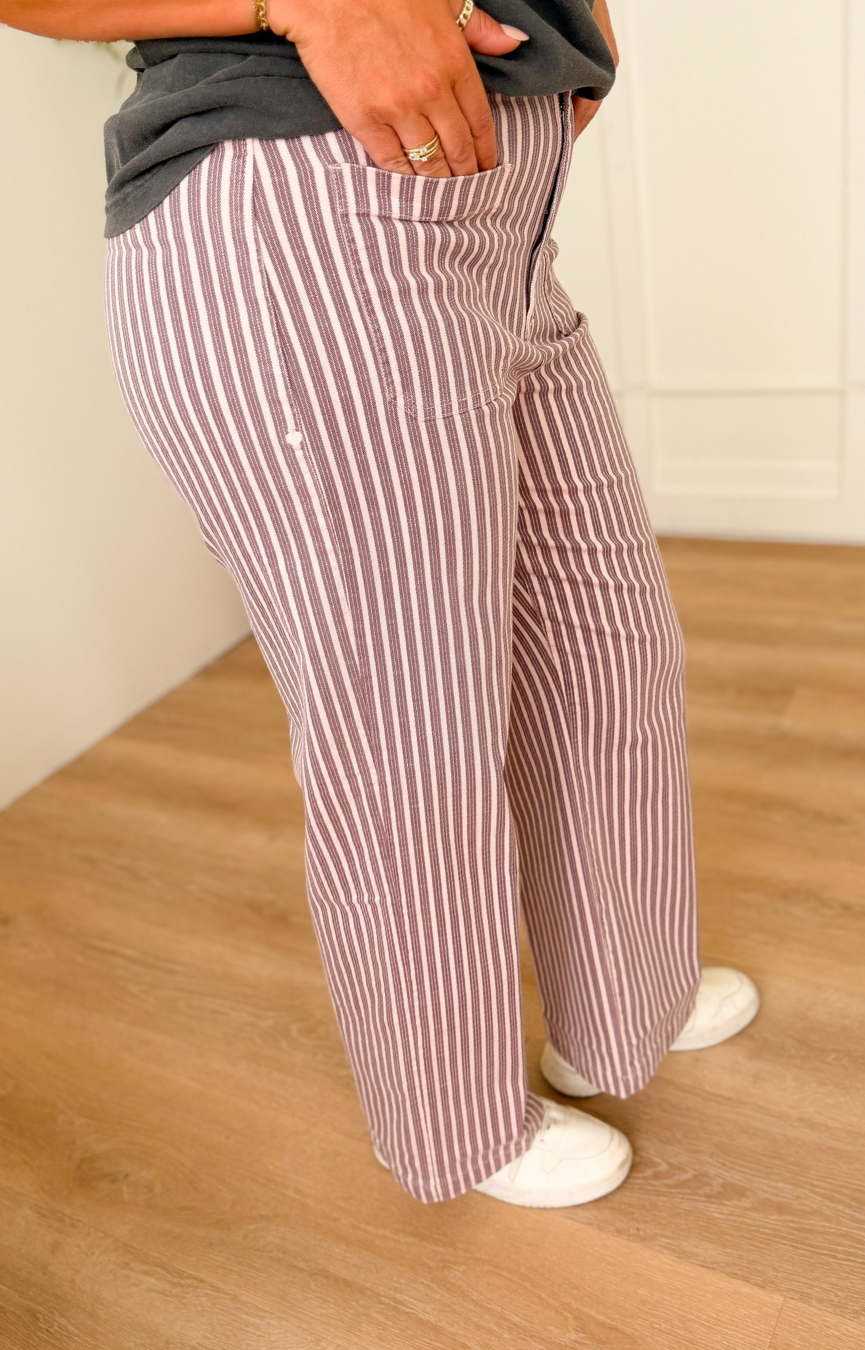 Bristol Pants- Berry Blush Stripe