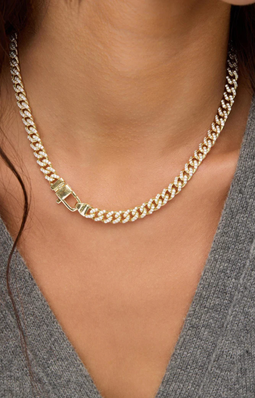 Pave Julian Cuban Chain Necklace