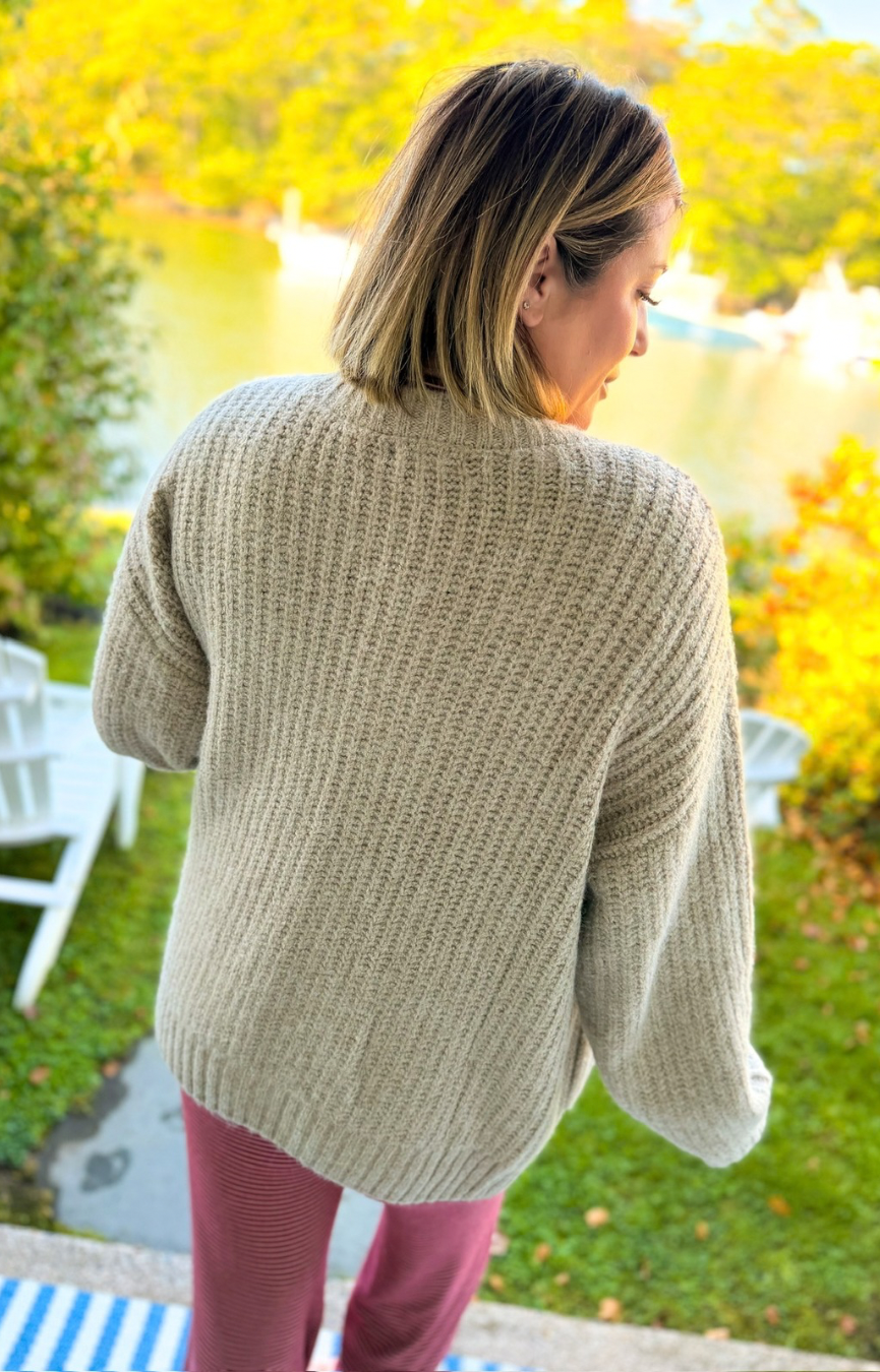 Whitmore Cardigan- Light Khaki