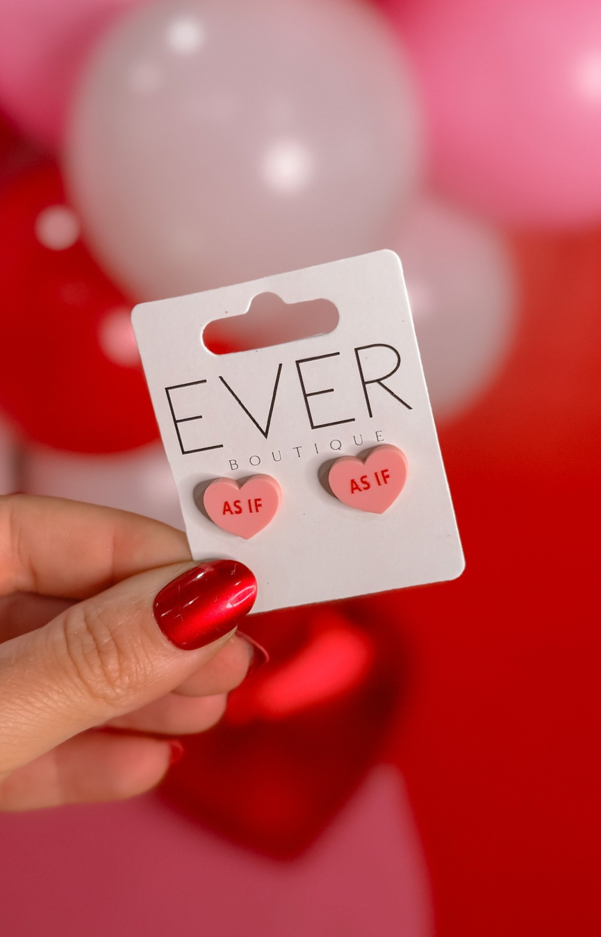 As If Converstation Heart Studs