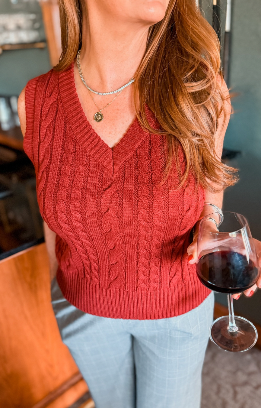 Cranberry Cable Vest