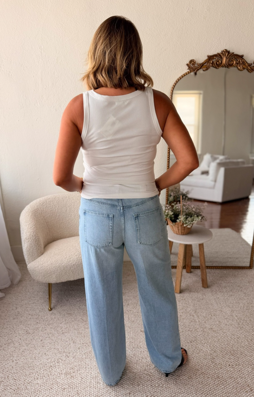 Weightless Wide Leg Jeans- Indigo