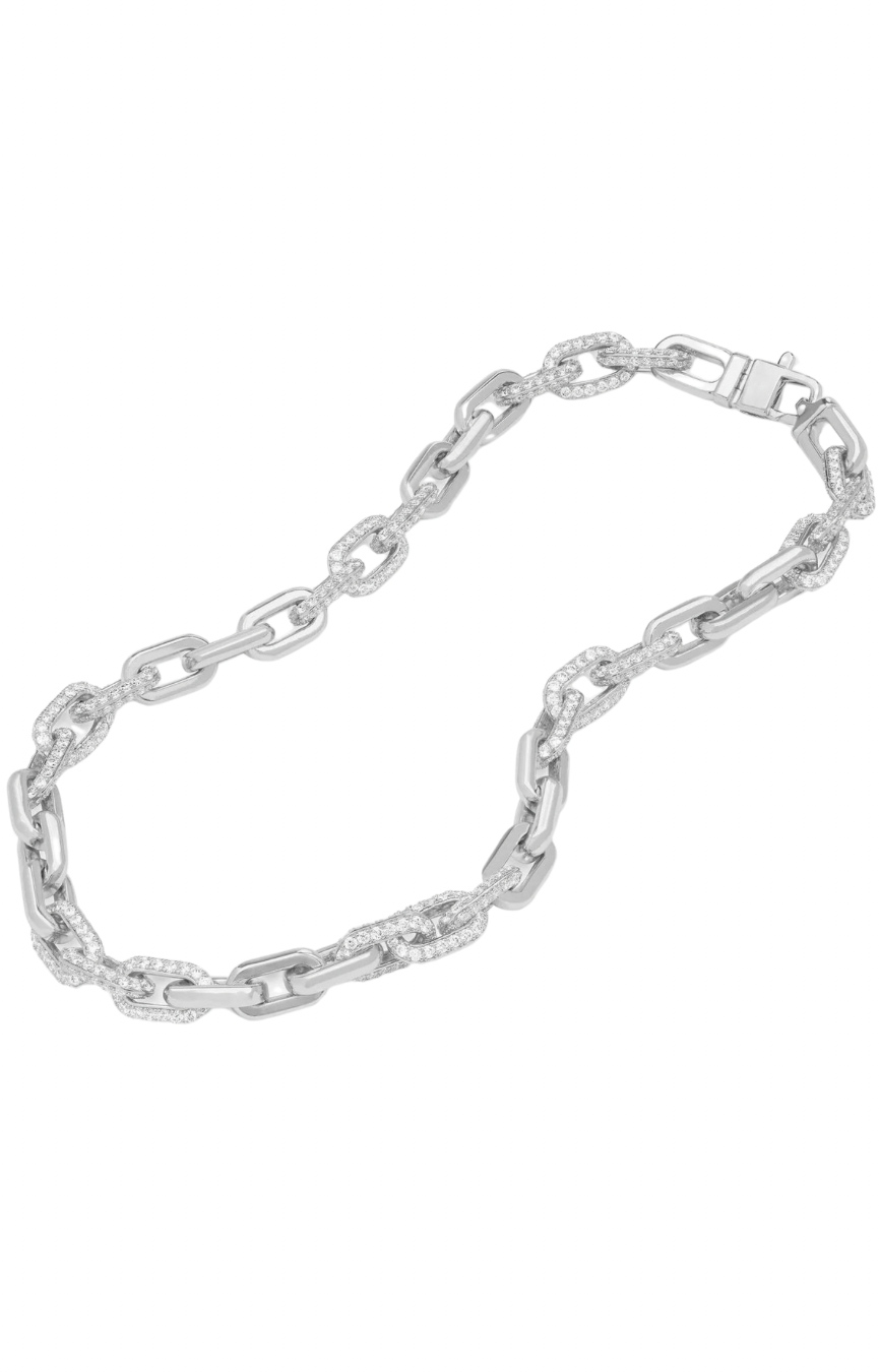 Frankie 18” Pave Silver Chain Necklace