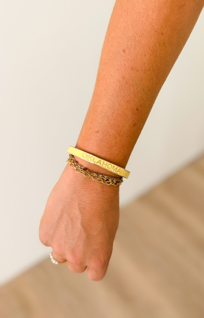 Oklahoma Enamel Hinge Bangle