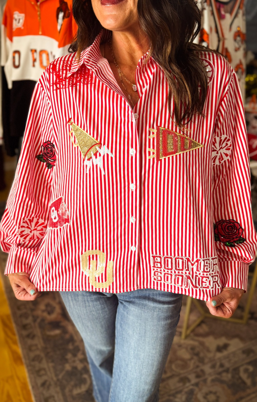 Licensed Oklahoma Mini Icon Striped Shirt