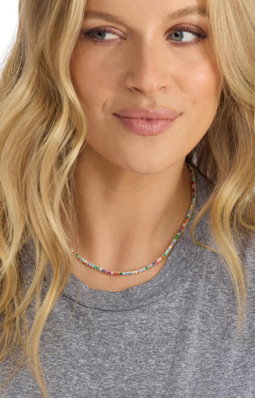 Not Your Basic Rainbow Tennis Necklace