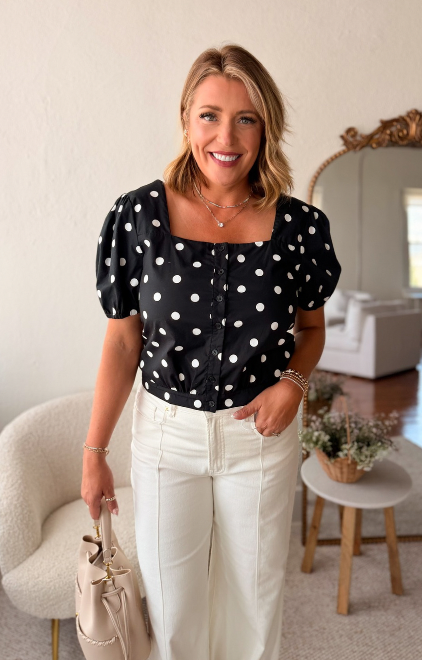 Bethie Polka Dot Top