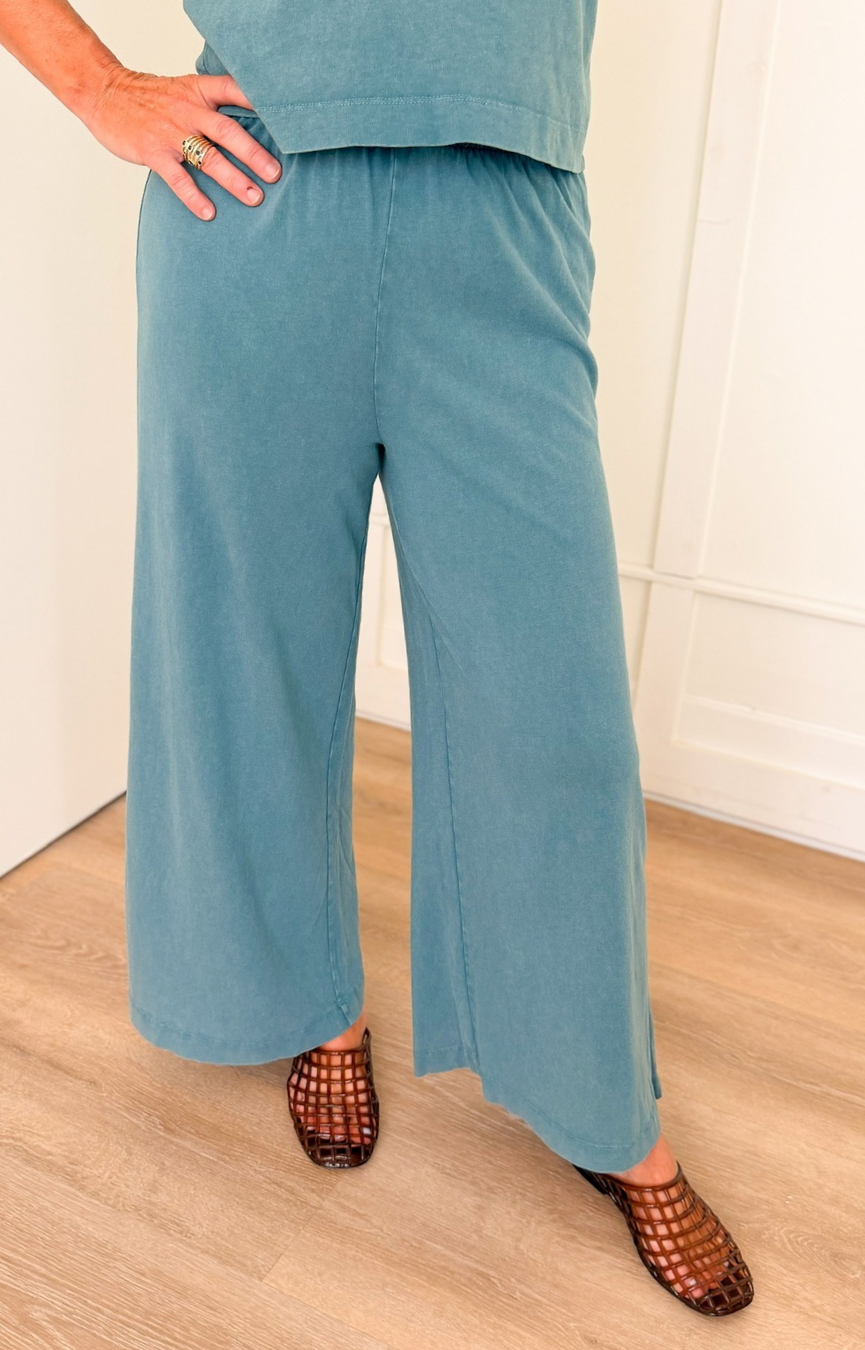 Scout Jersey Crop Flare Pant- Emerald Cove