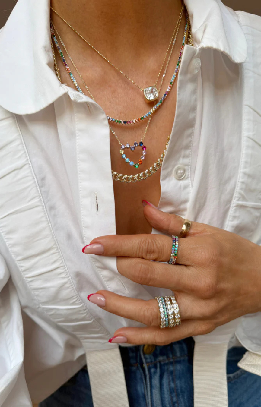 She’s An Icon Rainbow Baby Heart Necklace