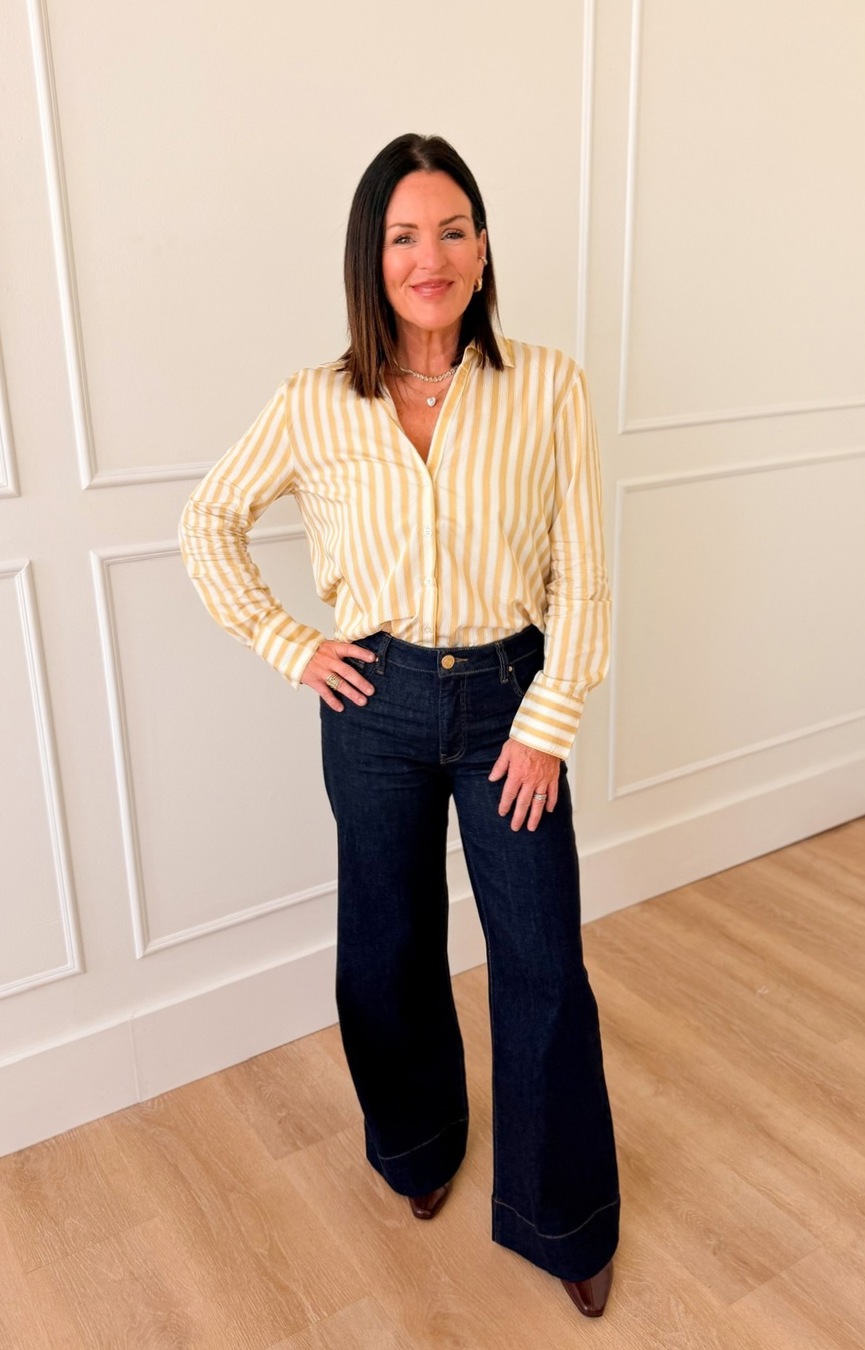 Golden Haven Striped Button Up