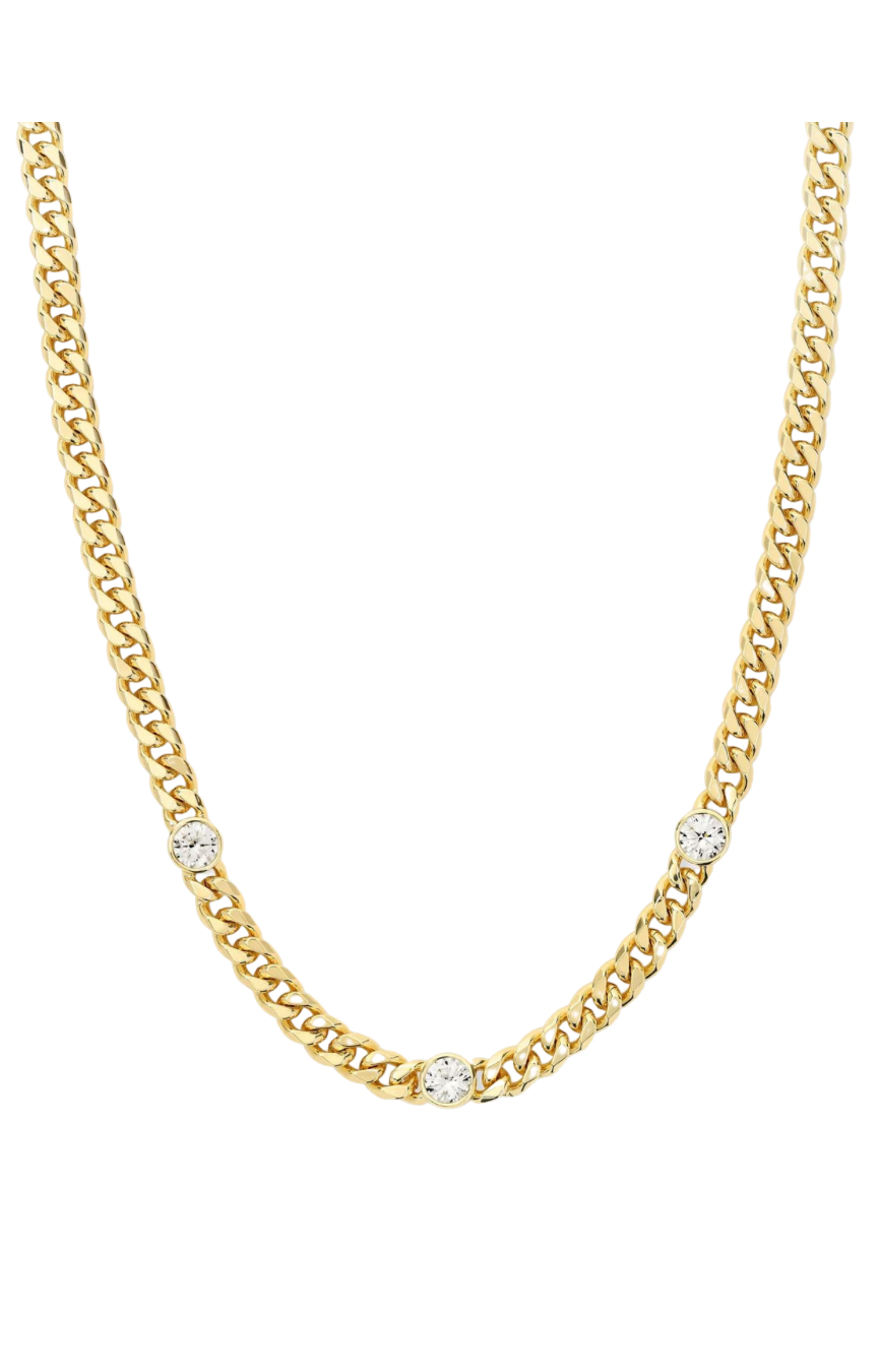 Julian Triple Diamond 16” Cuban Chain Necklace