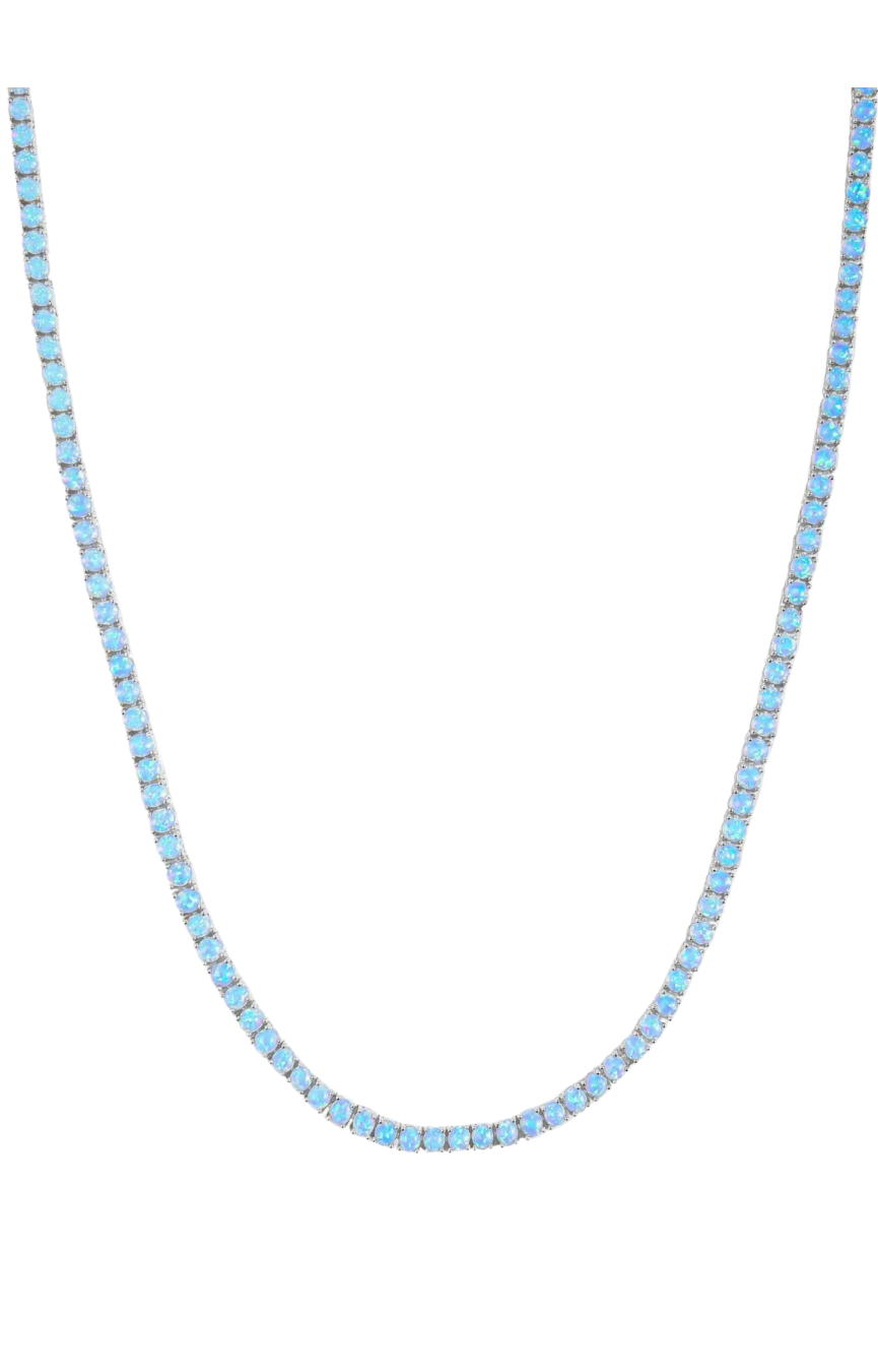 Grand Heiress Silver/Blue 16” Tennis Necklace