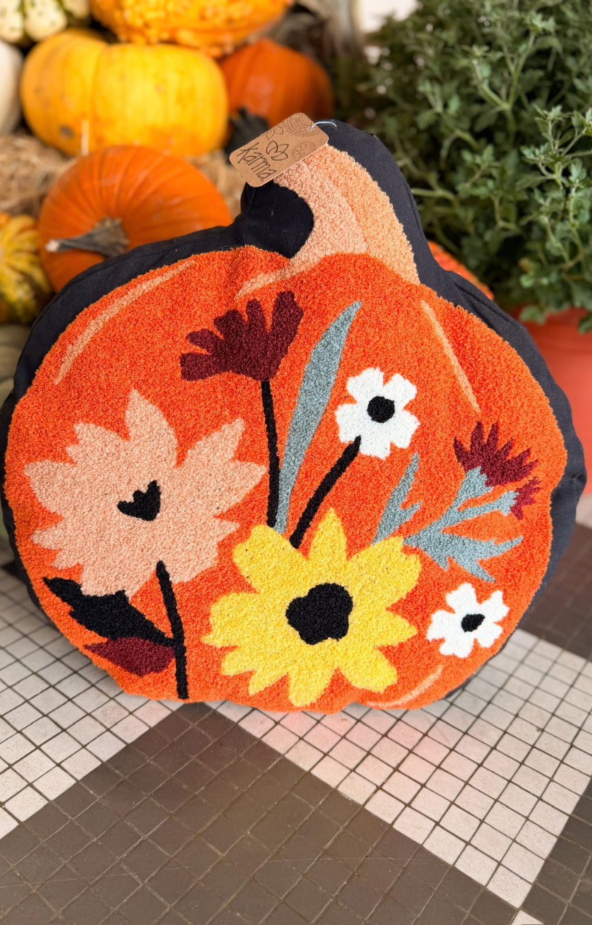 Floral Pumpkin Pillow