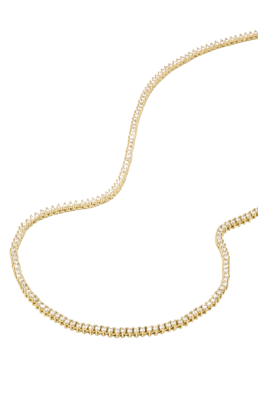 Baby Not Your Basic Gold 18” Tennis Necklace