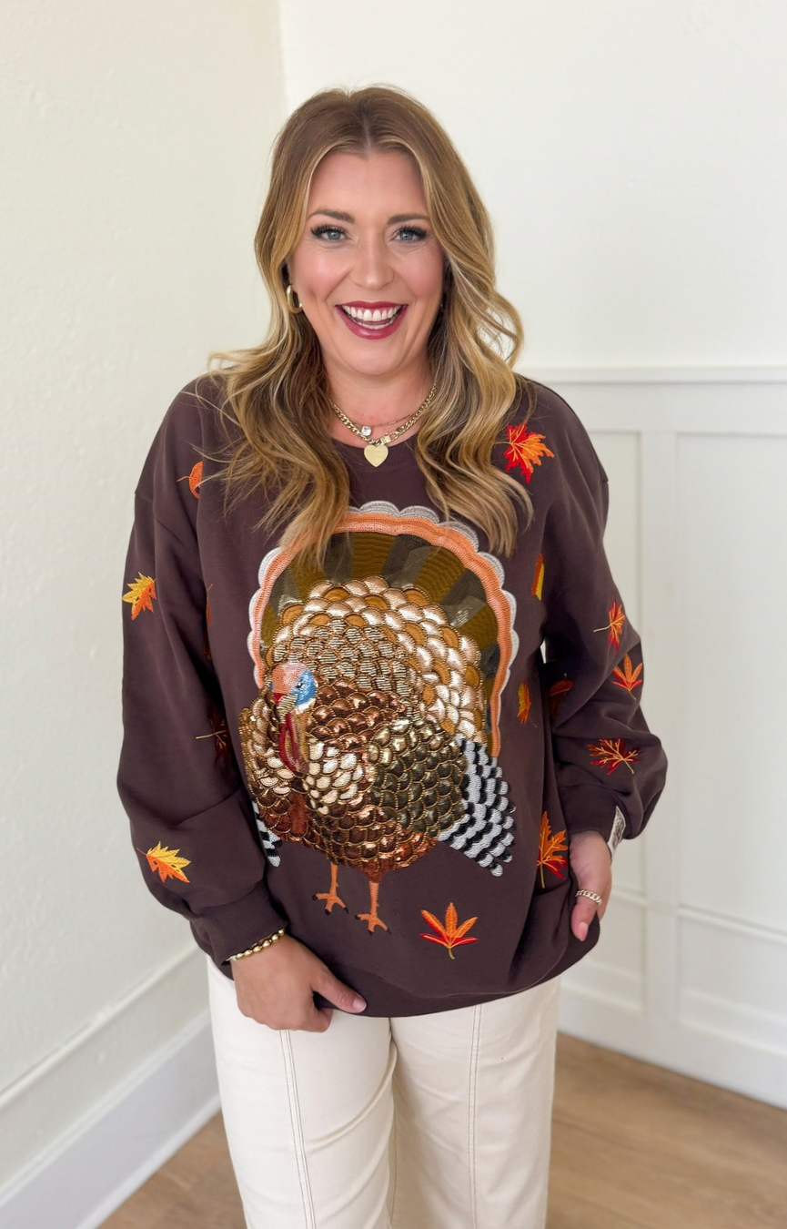 Brown Turkey & Leaves Sweatshirt