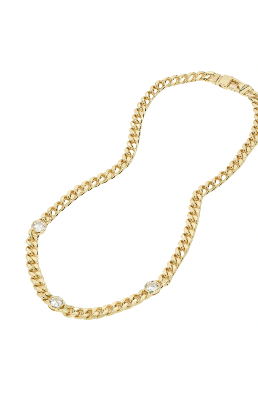 Julian Triple Diamond 16” Cuban Chain Necklace