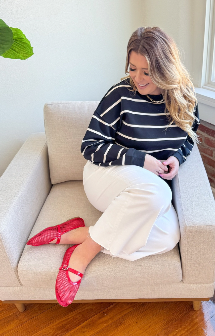 Martina Sweatshirt- Black Stripe