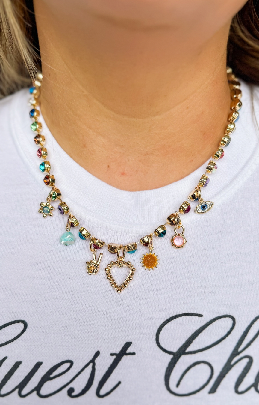 Rhinestone Rainbow Necklace