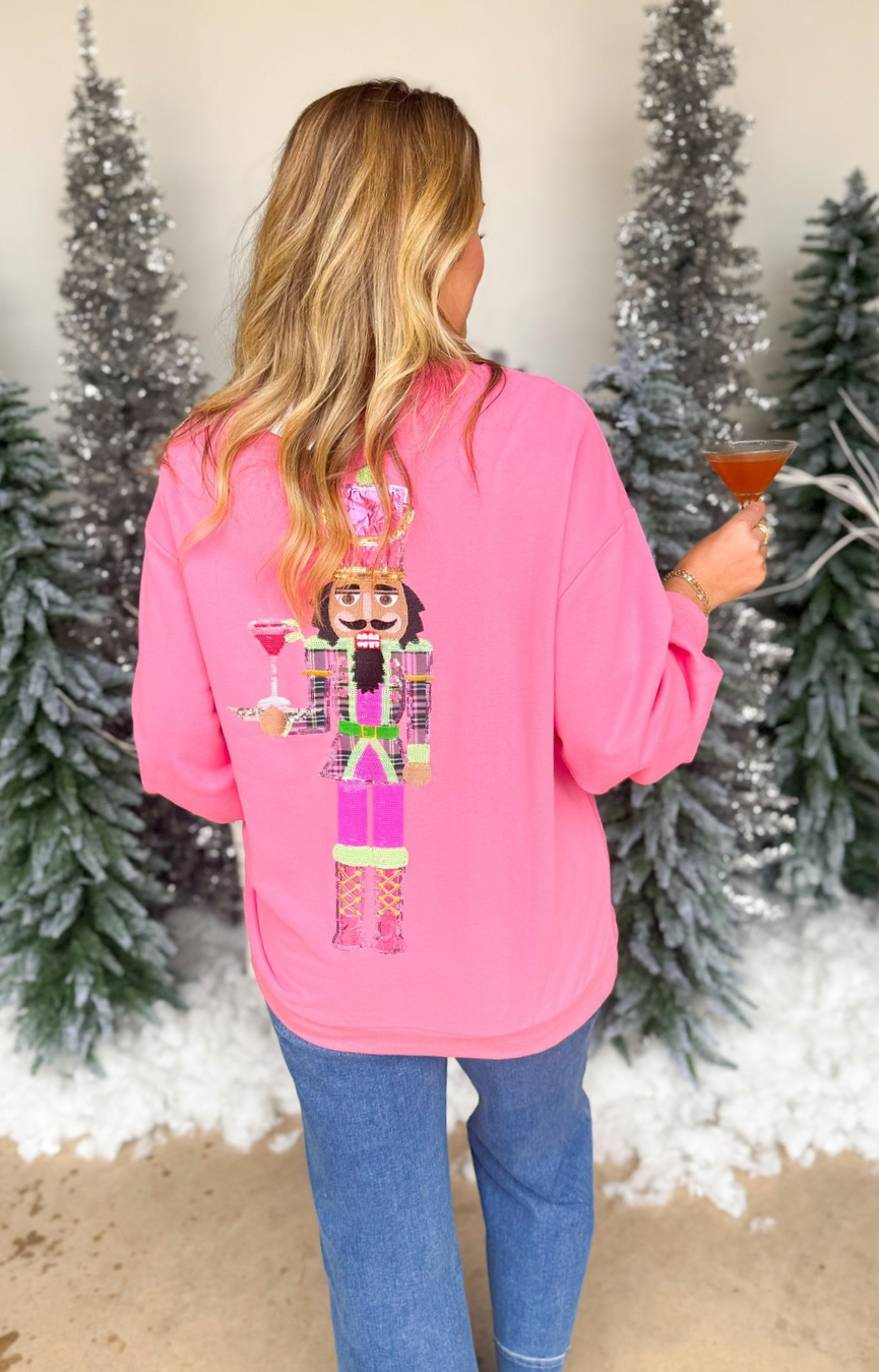 Pink Serving Cosmo Nutcracker Sweatshirt