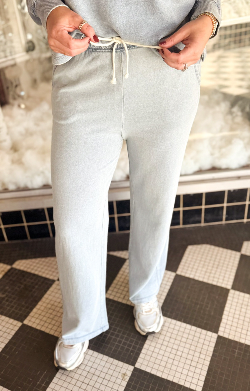 Hunter Knit Denim Pant- Ocean Air