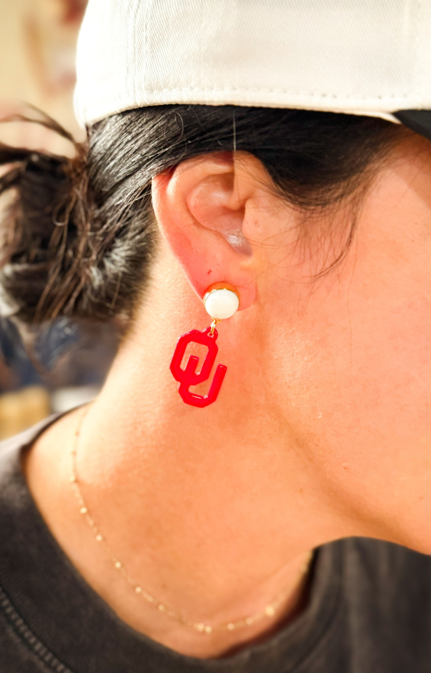 Oklahoma Mini Crimson Earrings