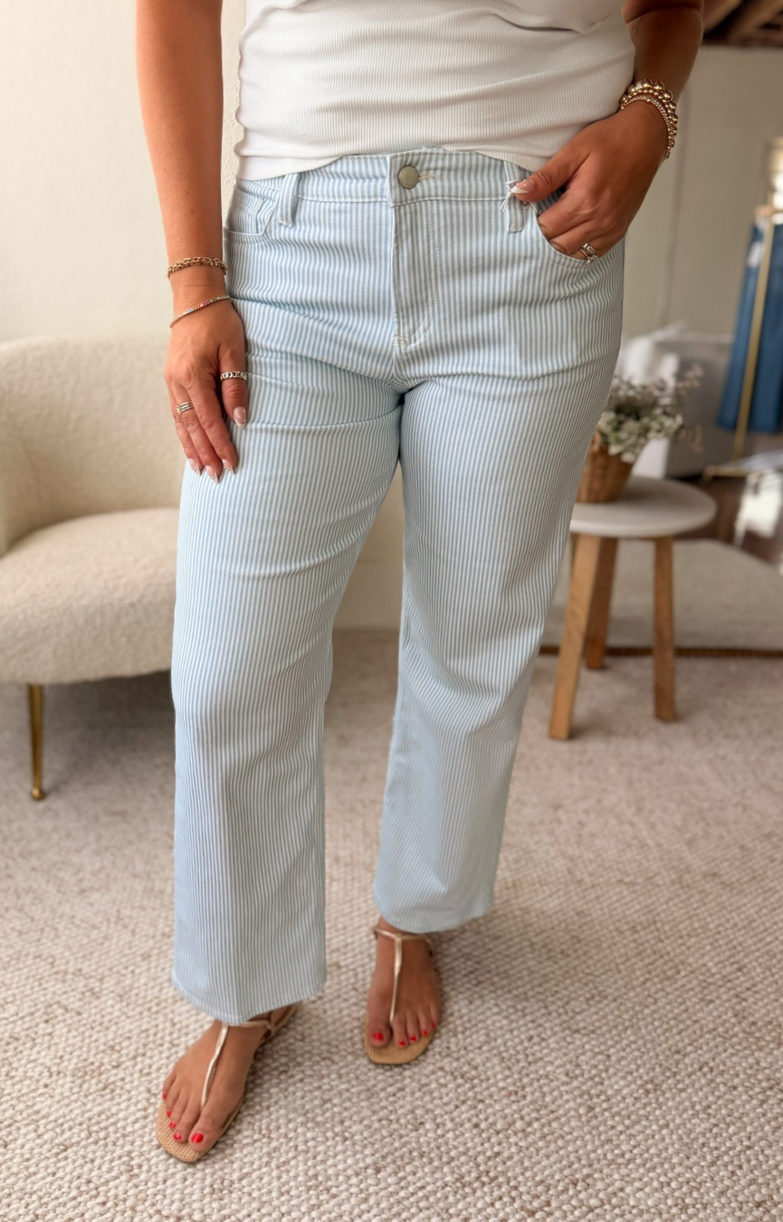 Taylor Straight Leg Jeans- Skyway Stripe