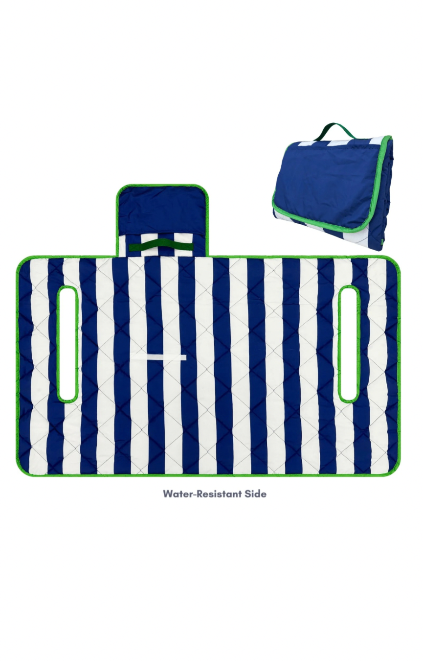 Navy Stripe Golf Cart Seat Cover