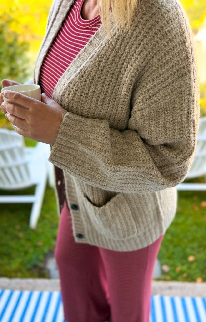 Whitmore Cardigan- Light Khaki