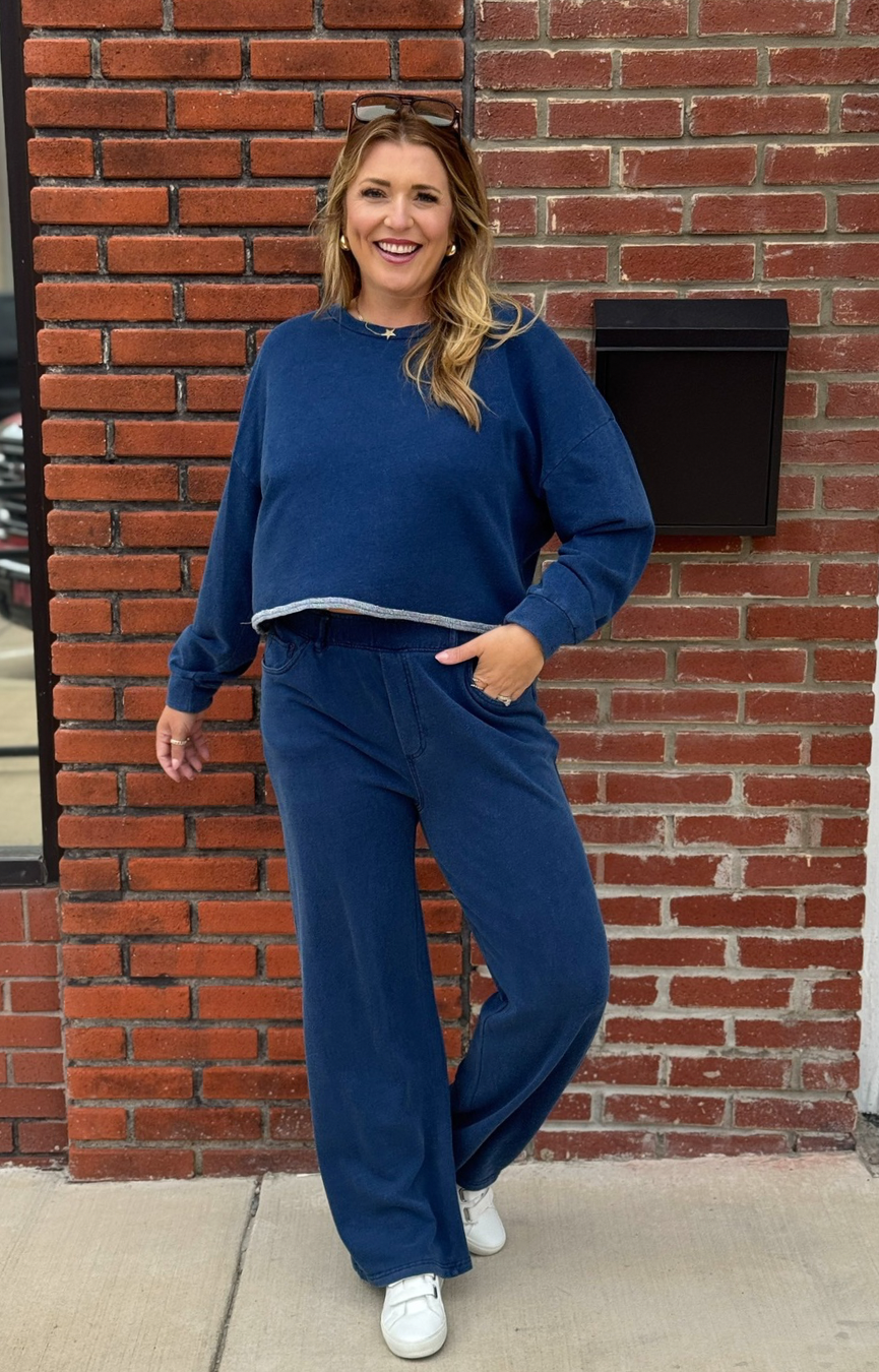 Circuit Knit Denim Sweatshirt