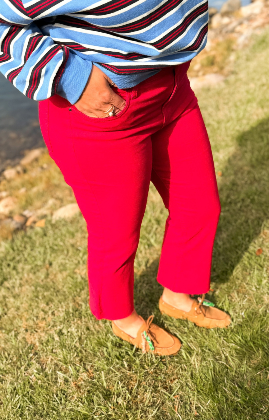 Kelsey HR Ankle Flare- Ruby Red