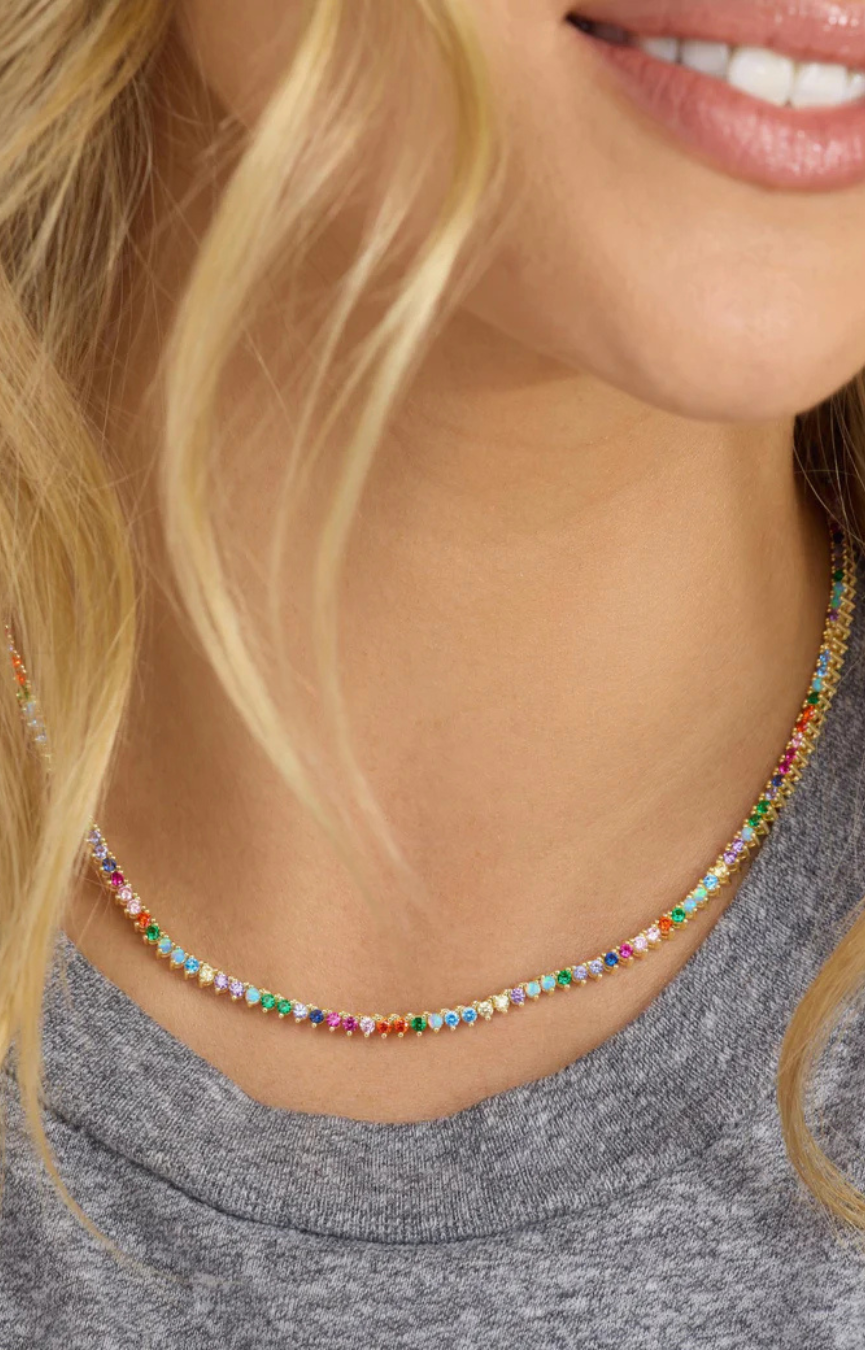 Not Your Basic Rainbow Tennis Necklace