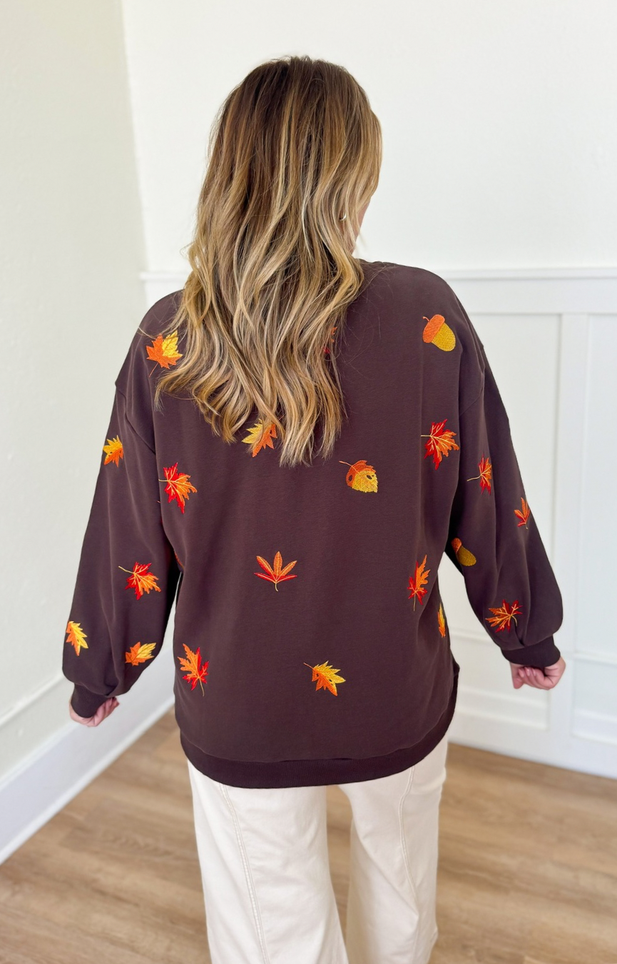 Brown Turkey & Leaves Sweatshirt