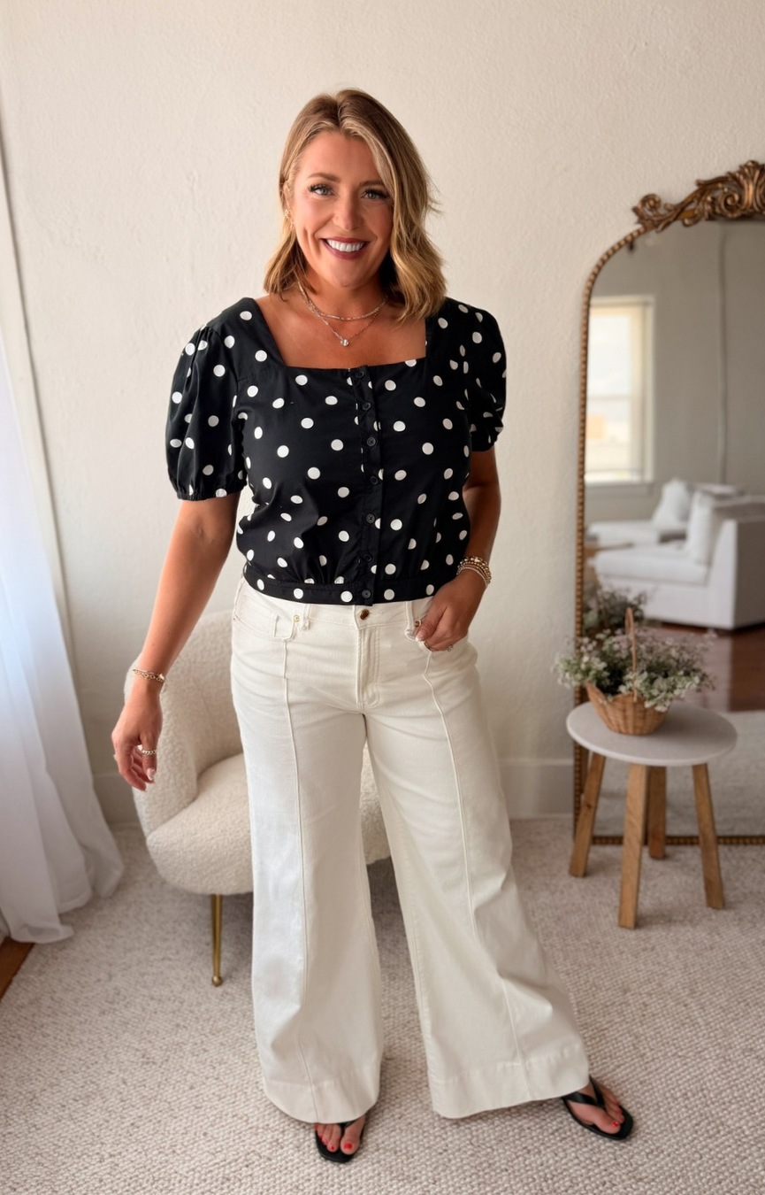Bethie Polka Dot Top