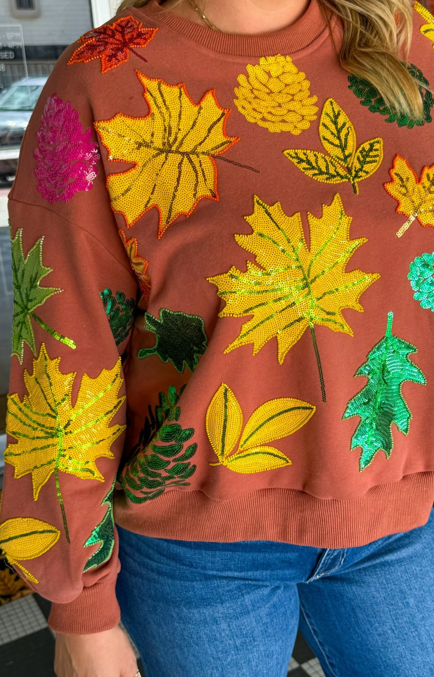 Brown Fall Leaves Sweatshirt