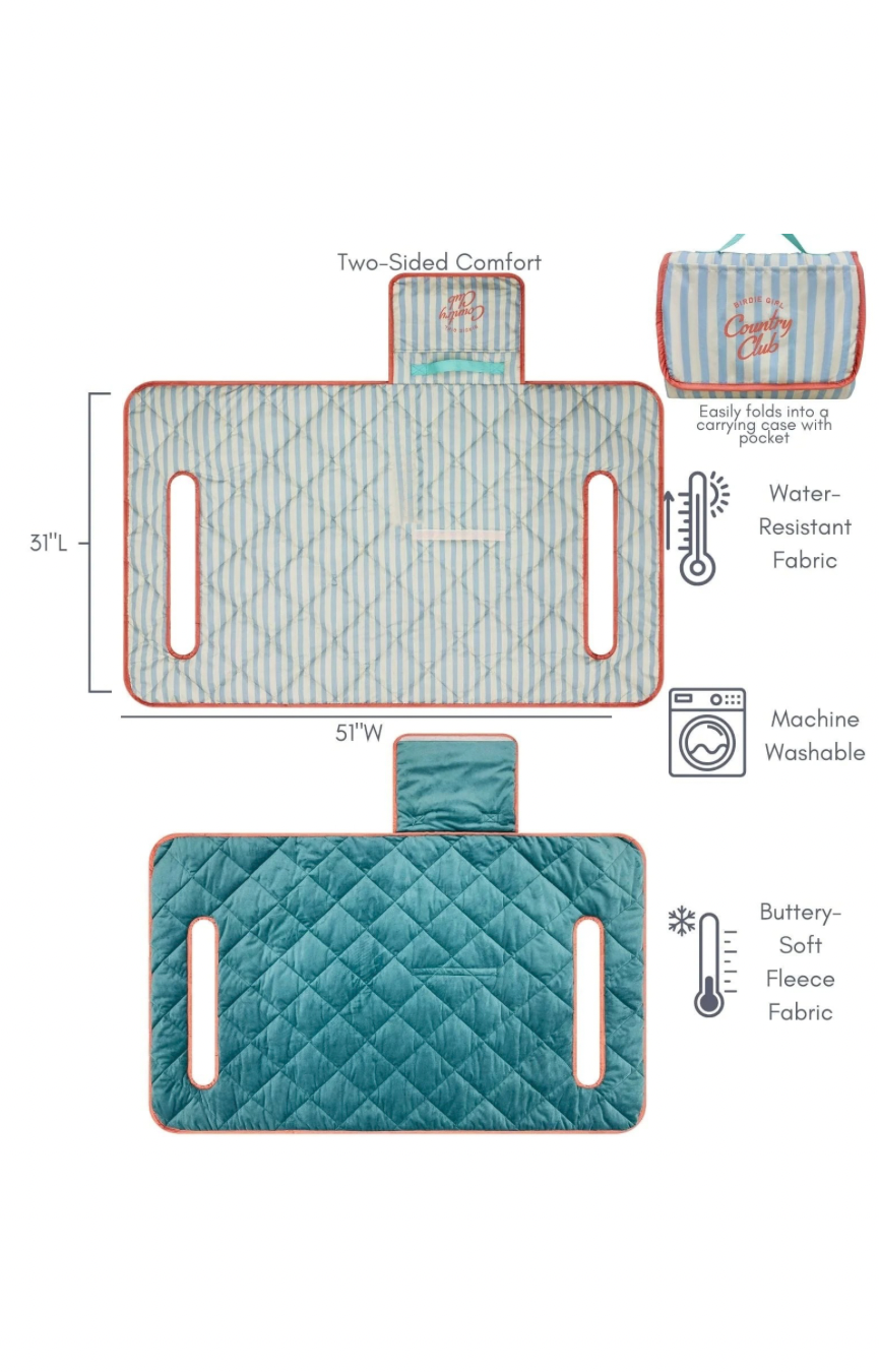 Country Club Stripe Reversible Golf Cart Seat Cover