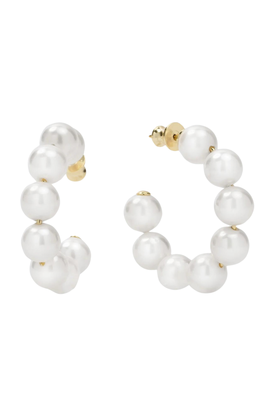 Life’s A Ball Pearl Hoops