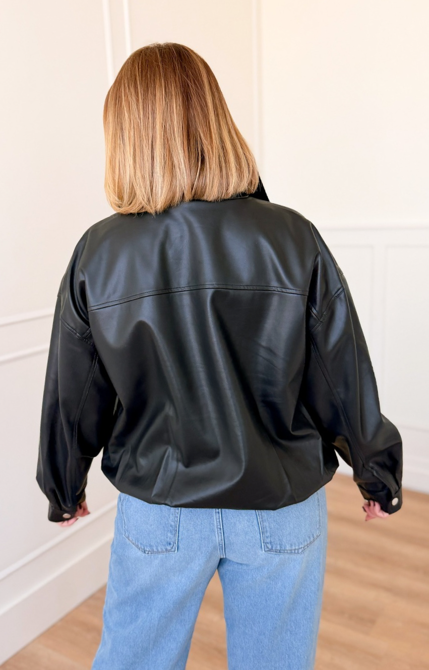 Corin Faux Leather Bubble Jacket