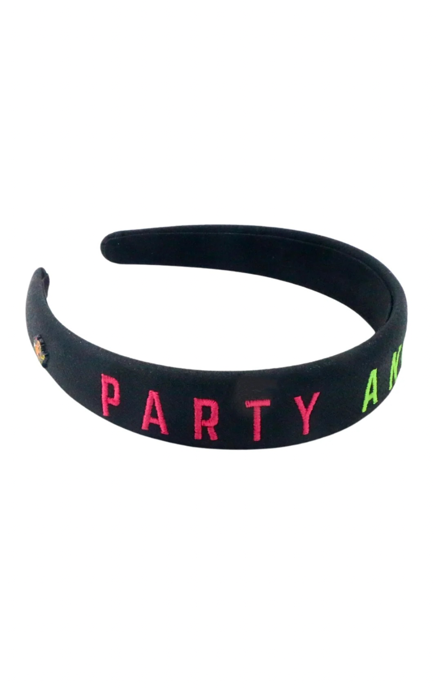 Party Animals Thin Embroidered Headband