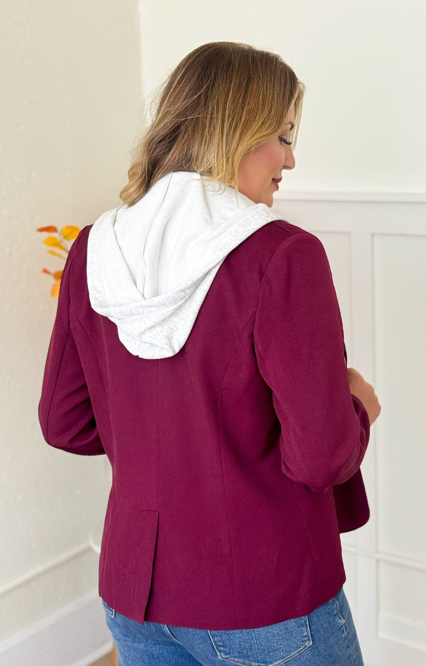 Drew Blazer- Burgundy