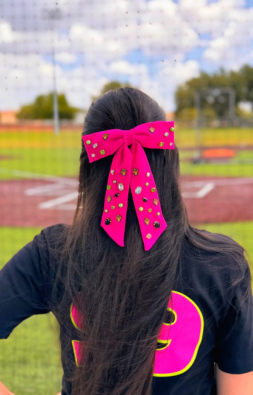 Pink Party Animals Bow Barrette