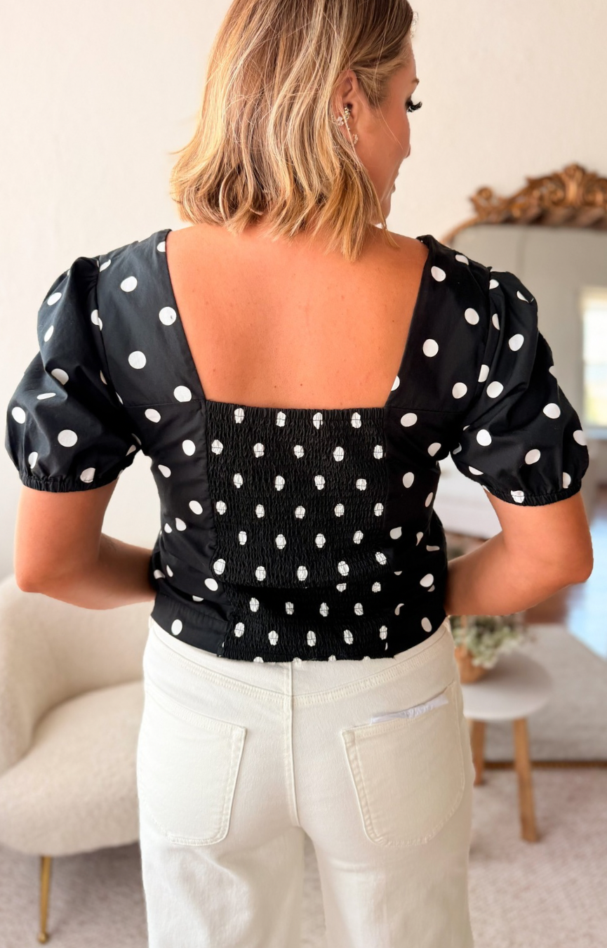 Bethie Polka Dot Top