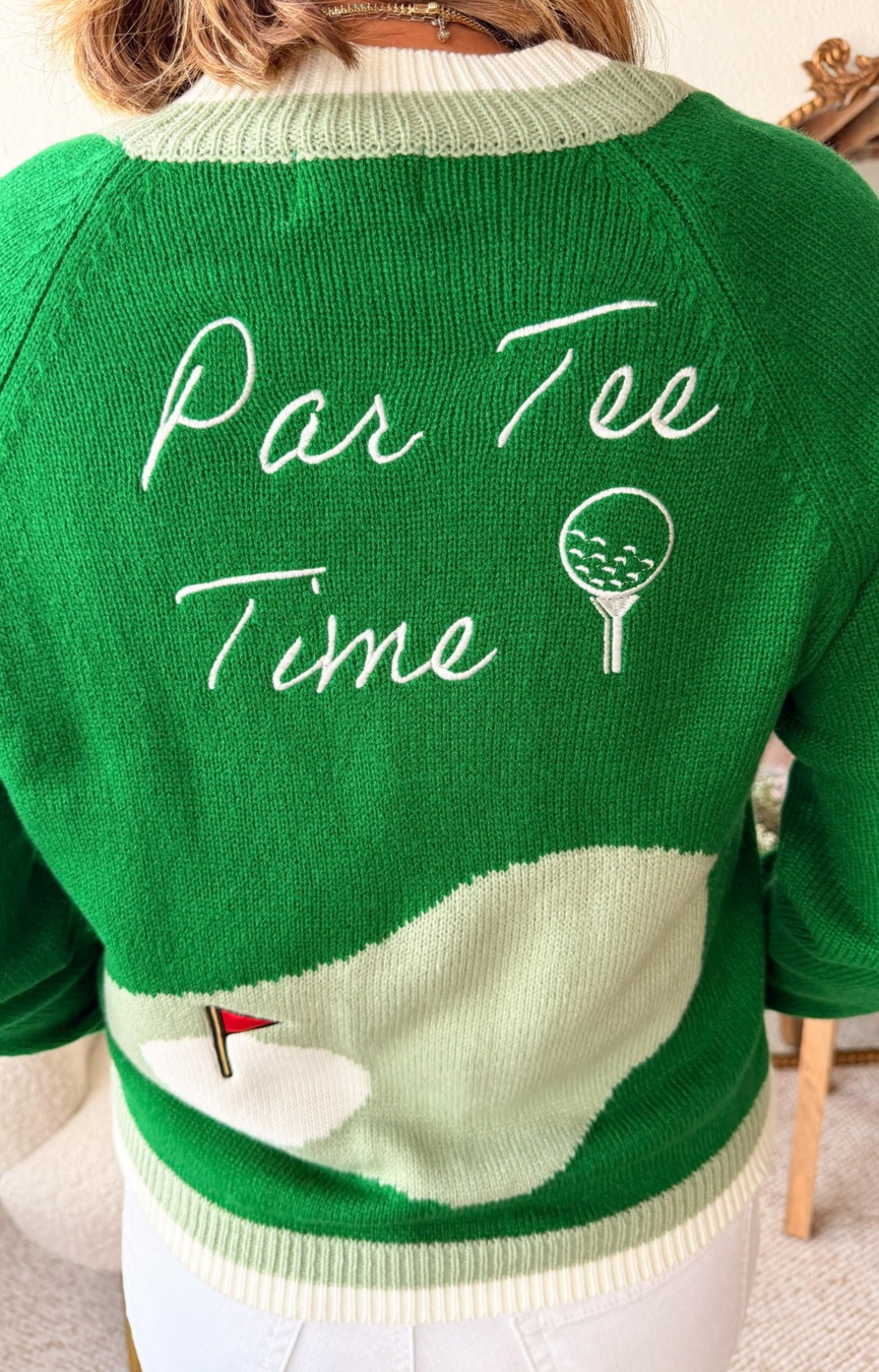 Golf Embroidered Patch Cardigan