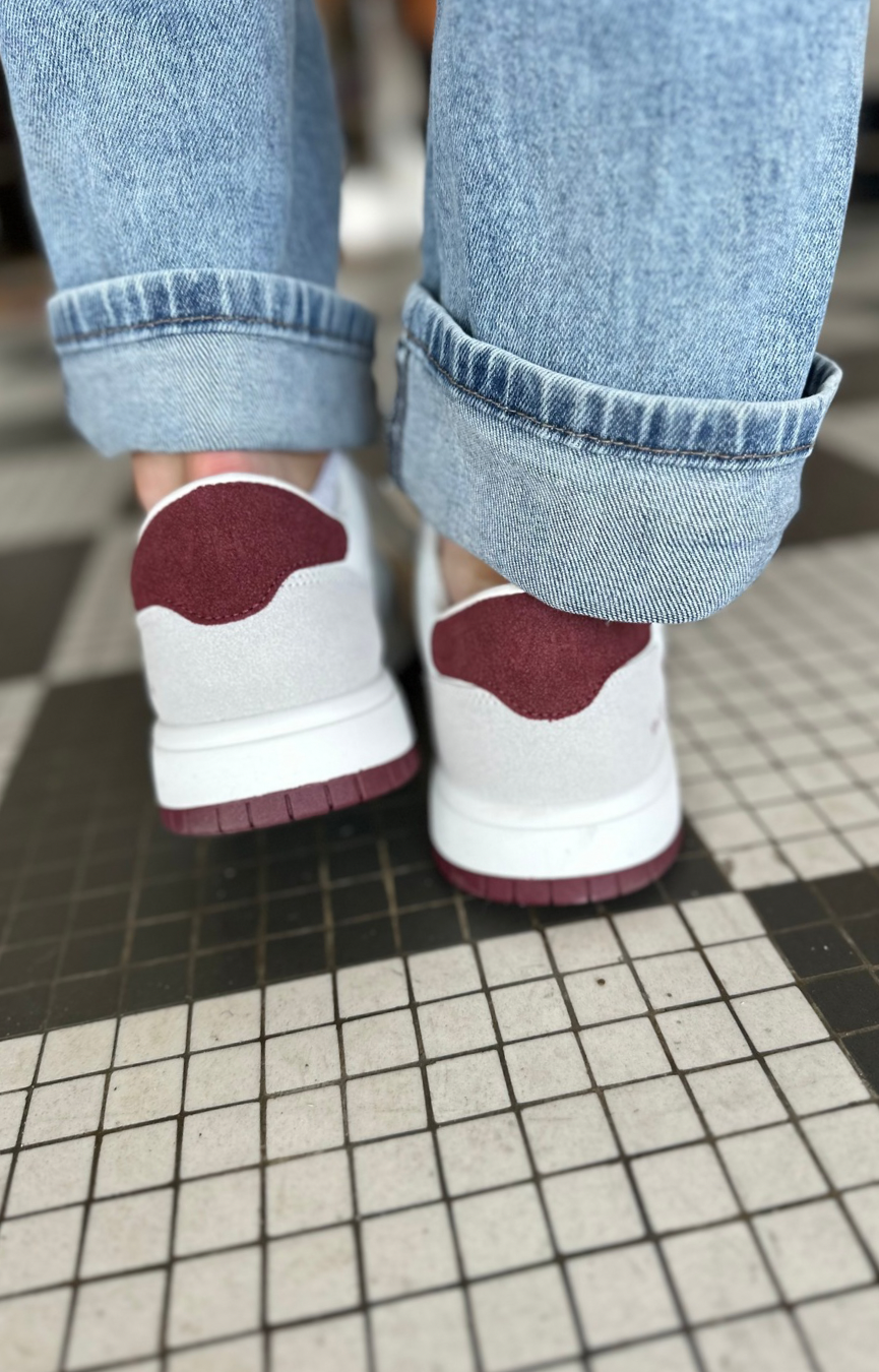 Fresh Sneaker- White/Maroon