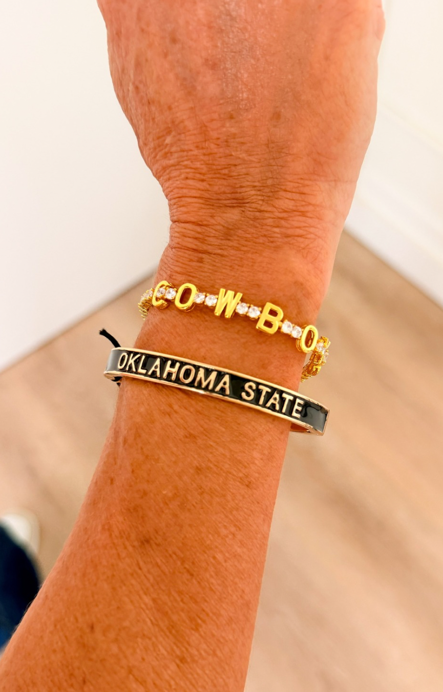 Oklahoma State Enamel Hinge Bangle