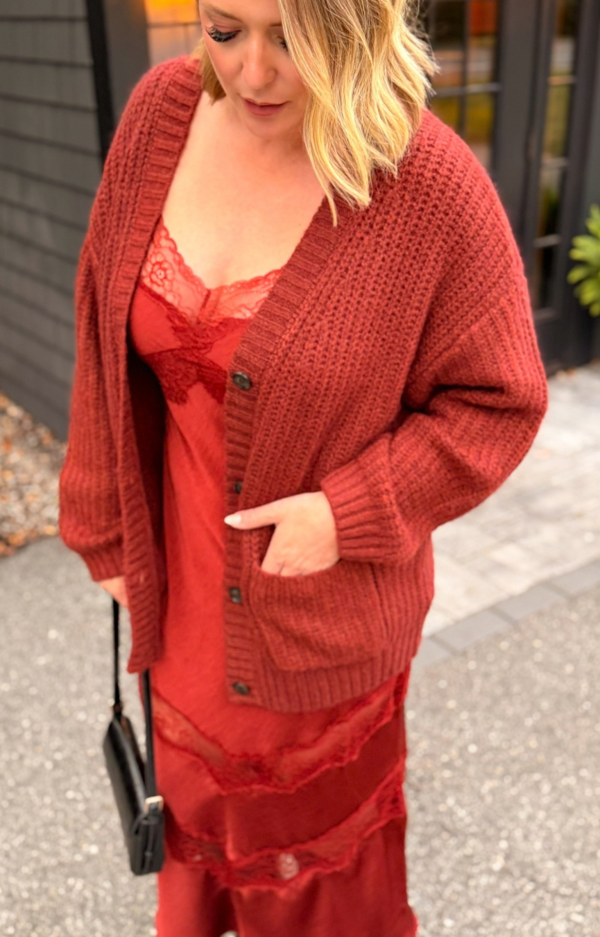 Whitmore Cardigan- Velvet Rouge