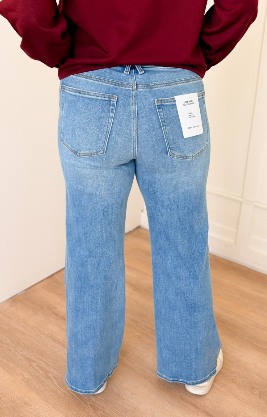 Good Waist Palazzo Ankle Jeans- Cedarwick