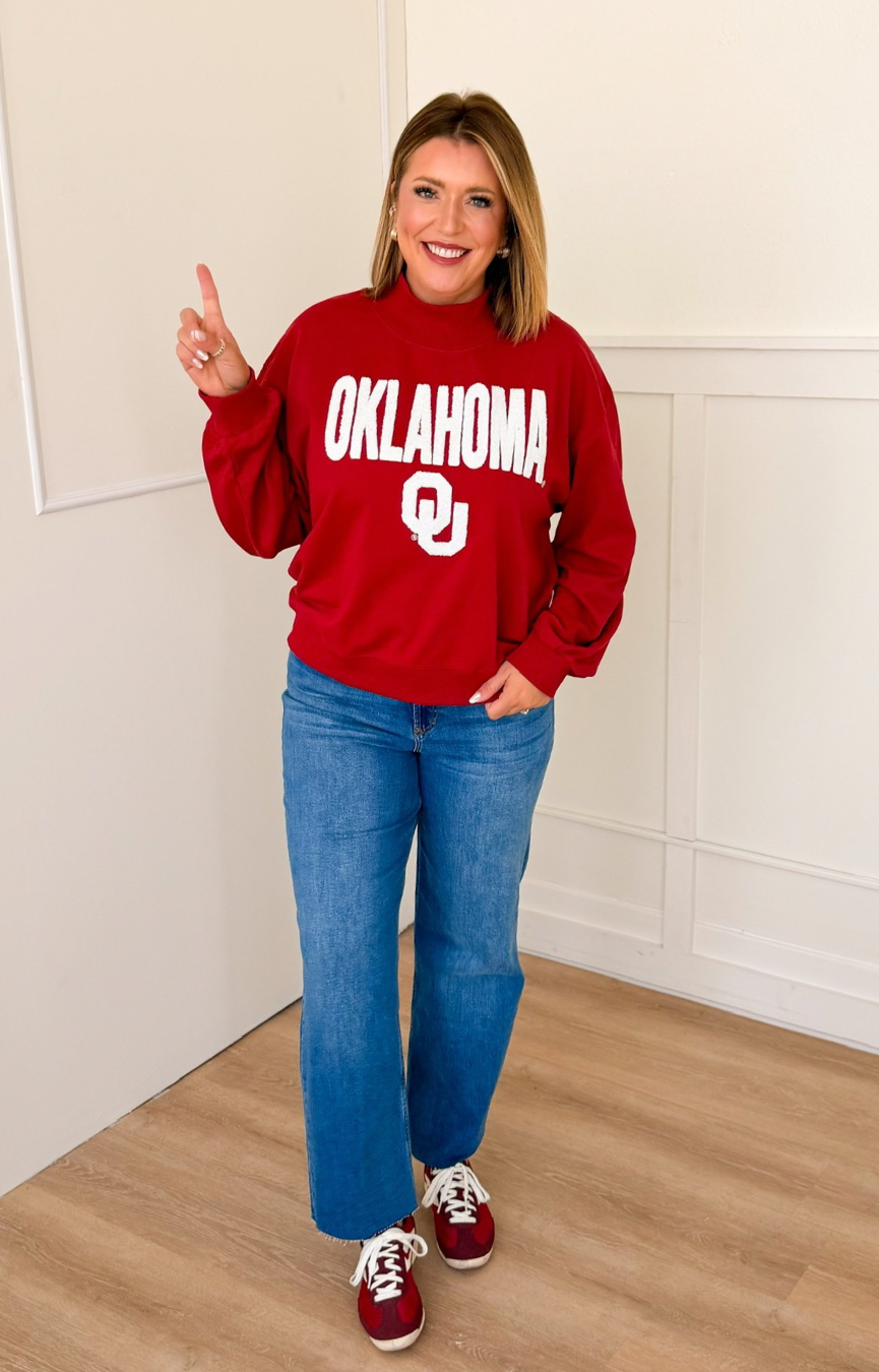Oklahoma Mock Neck Sweatshirt