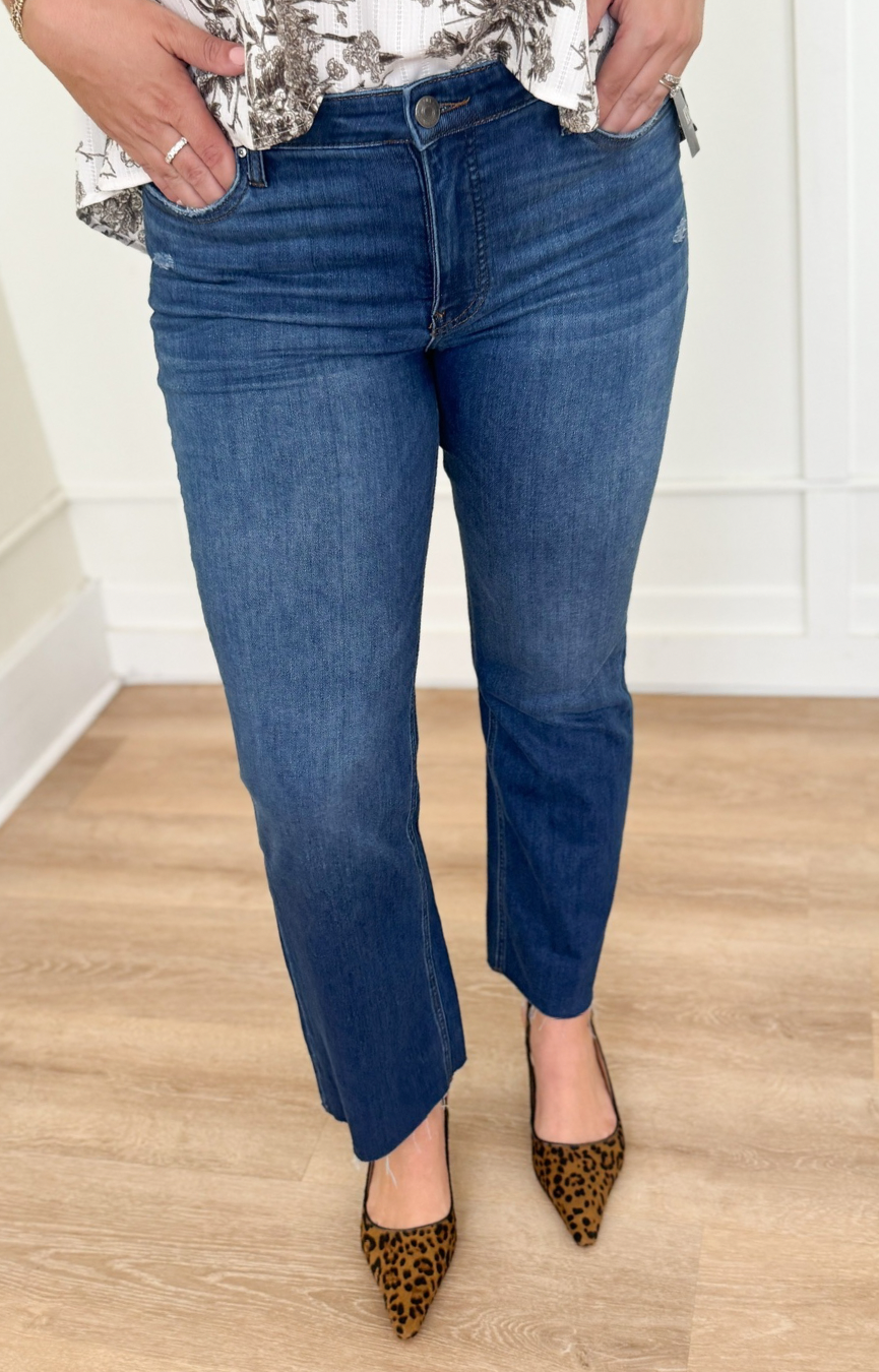 Kelsey HR Fab Ab Ankle Flare- Royal Wash